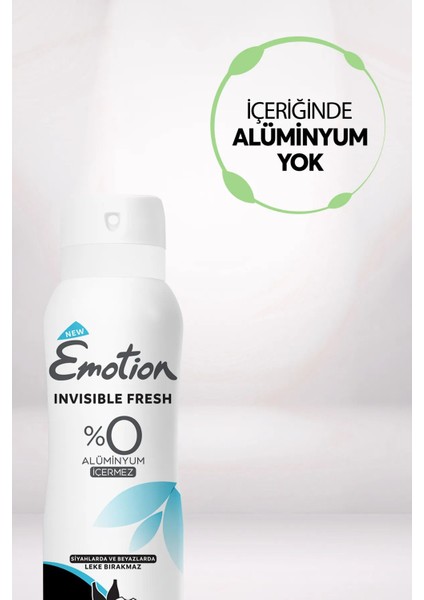 3 Adet Emotion Invisible Fresh Black & White Kadın Deodorant 150ML Vegan, Leke Bırakmaz indirimleri