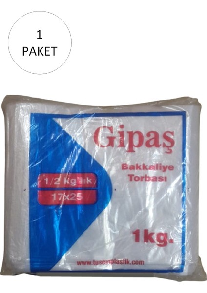 Bakkaliye Naylon Torba 1/2 Yarımlık 17X25 cm 1 kg 1 Paket (Takriben 475 Adet)