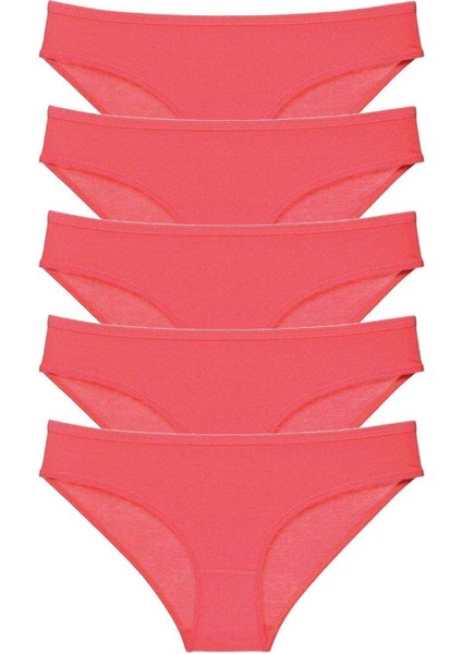 5 Adet Süper Eko Set Likralı Kadın Slip Külot Fuşya