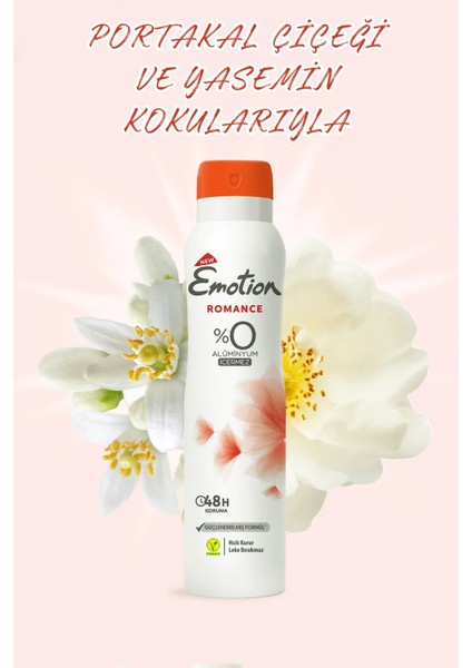 3 Adet Emotion Romance Kadın Vegan Deodorant 150 ml Hızlı Kurur, Leke Bırakmaz fiyatları