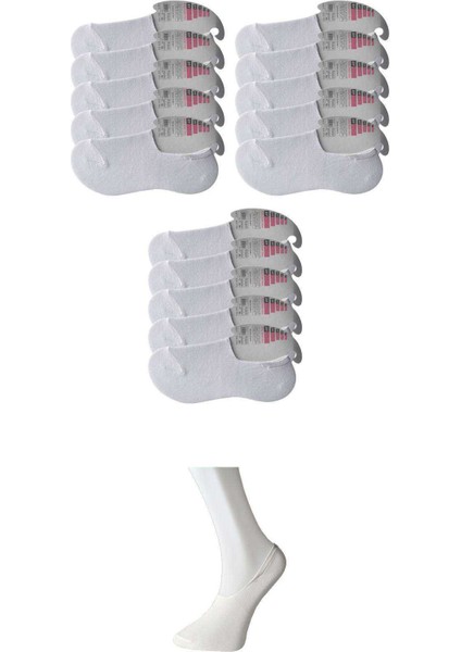 Beyaz Kadın Babet Çorap 15 Çift