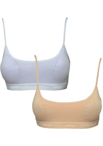 Pedli Ip Askılı Beyaz ve Ten Rengi Büstiyer 2 Adet