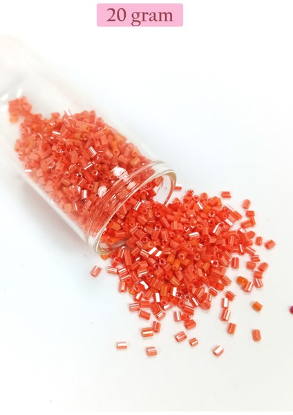 Kesme Cam Boncuk 2mm - 20 Gram - Mercan Kırmızı -BNC310