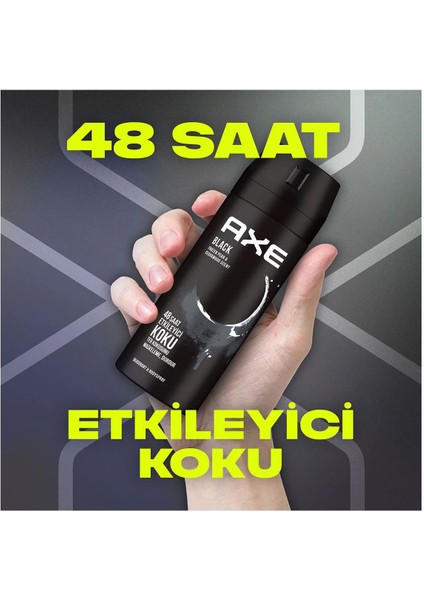 Axe Erkek Deodorant & Bodyspray Black 48 Saat Etkileyici Koku Vücut Spreyi 150 ml fırsatları