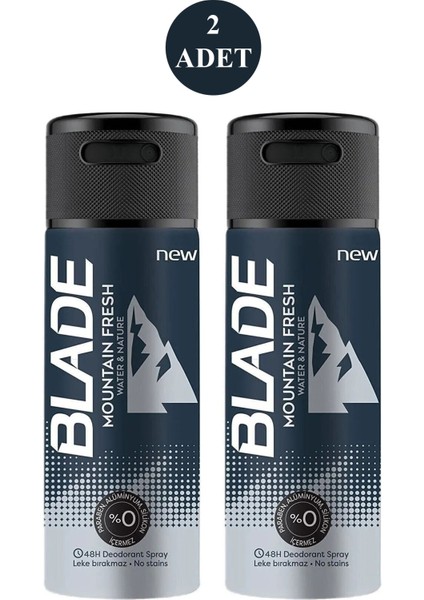 2 Adet Mountain Fresh Erkek Deodorant 150ML Leke Bırakmaz