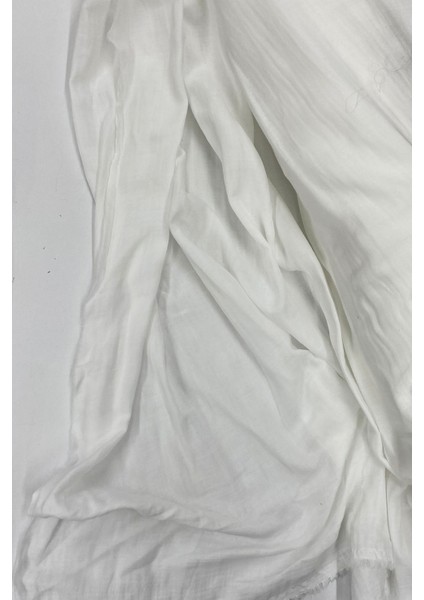 Çok Amaçlı Müslin Pamuklu Bebek Örtü ve Battaniye Kumaşı Müslin Bez Kırık Beyaz 11