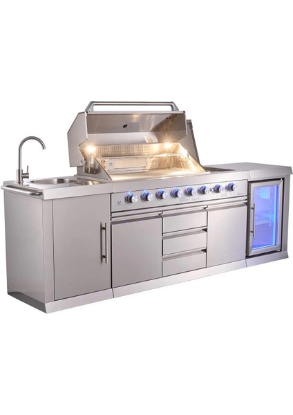 6+2 Barbekü ve Buzdolaplı Outdoor Mutfak BRGG-275S