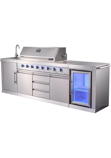 6+2 Barbekü ve Buzdolaplı Outdoor Mutfak BRGG-275S modelleri