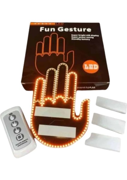 Kumandalı El LED Araba Içi 4 Farklı Mod El Orta Parmak LED - MR000K-1FYC78 fırsatları