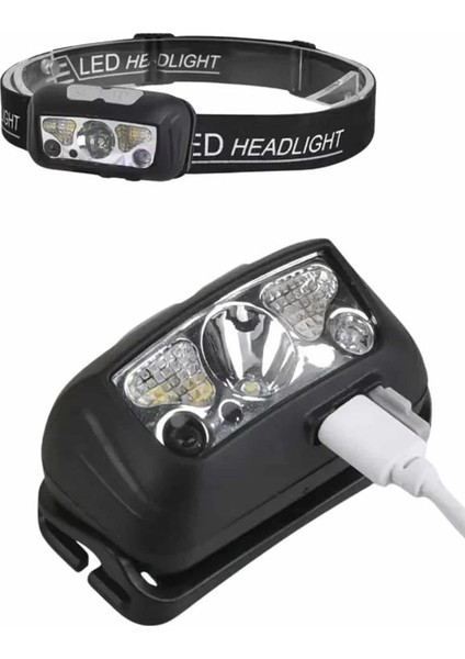Sensörlü Şarjlı Type-C Şarj Işıklı Kafa Lambası Kamp Lambası indirimleri