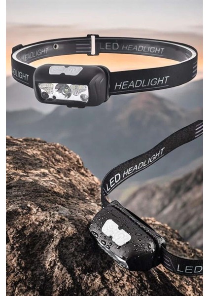 Kafa Lambası Kamp Lambası Sensörlü Şarjlı Ayarlanabilir - MR000K-1FSU25 indirimleri