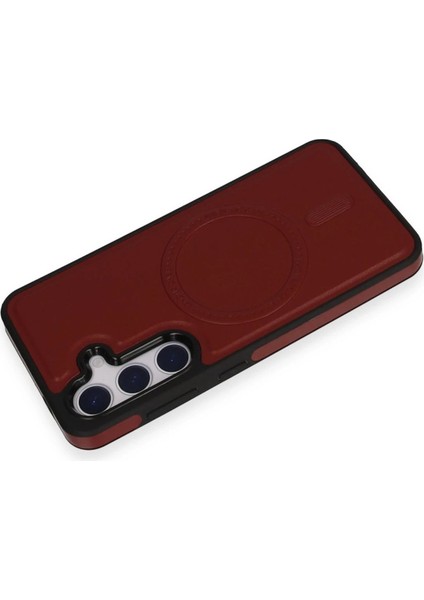 Samsung Galaxy S24 Kılıf Ozzi Magsafe Deri Kapak - KIRMIZI-(5796) - MR000K-1FB781 modelleri