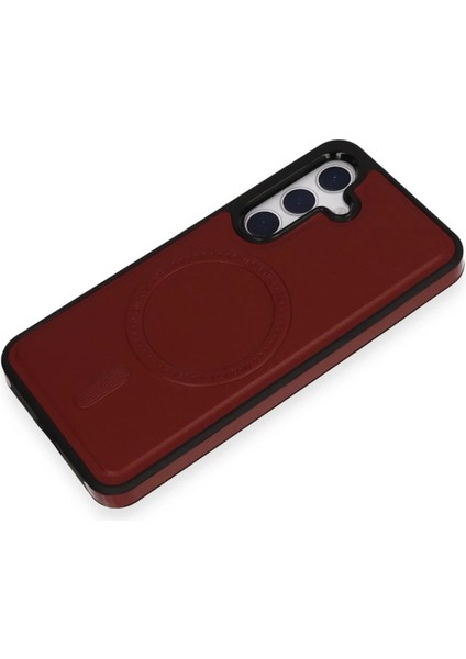Samsung Galaxy S24 Kılıf Ozzi Magsafe Deri Kapak - KIRMIZI-(5796) - MR000K-1FB781 fırsatları