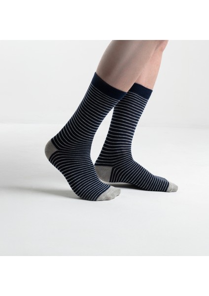 Nox Lacivert Gri Çizgili 3'lü Erkek Çorap fiyatları