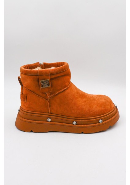 Ithal Seri Kadın Içi Kürklü Yüksek Taban Fermuarlı Süet Bot GJ435 - Camel - 36