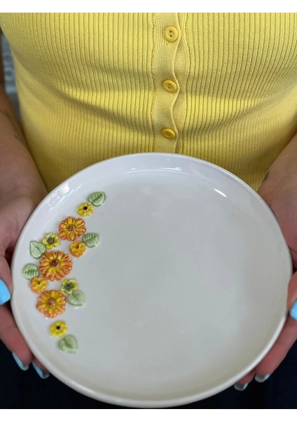 1 Adet Çicek Tabak 21CM Çapında