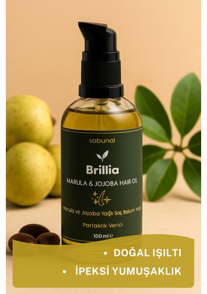 Brillia Işıltı ve Yumuşaklık 100 ml - Marula & Jojoba Saç Bakım Yağı