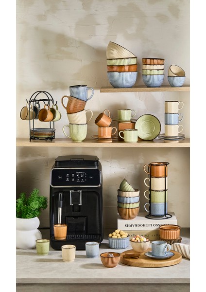 Kadıkızı 5 Parça Calma Mora 4 Kişilik Porselen Istiflenebilir Çay Fincan Takımı (Tabaksızdır) fiyatları