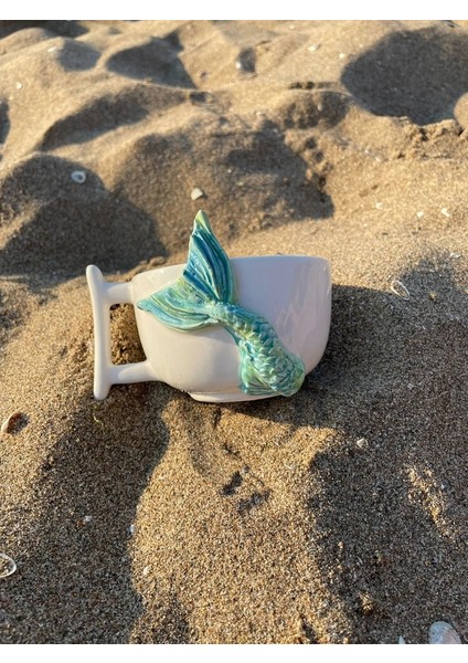 El Yapımı Deniz Kızı Seramik Kupa – 300ML Özgün Kabartma Tasarım fiyatları