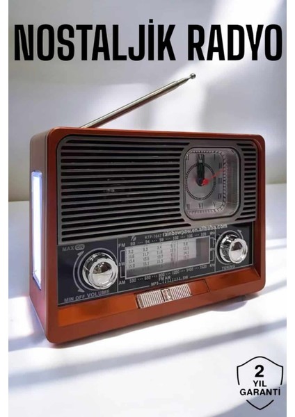 Nostaljik Radyo Usbaux ve Sd Kart Girişli Bluetooth Bağlantılı - MR000K-1FS687