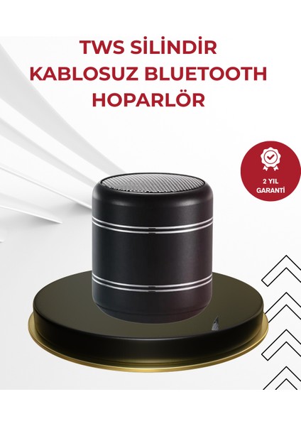 Kompakt Silindir Metal Bluetooth Hoparlör 400 Mah Uzun Pil Tws Destekli - MB000X-2GZPF9