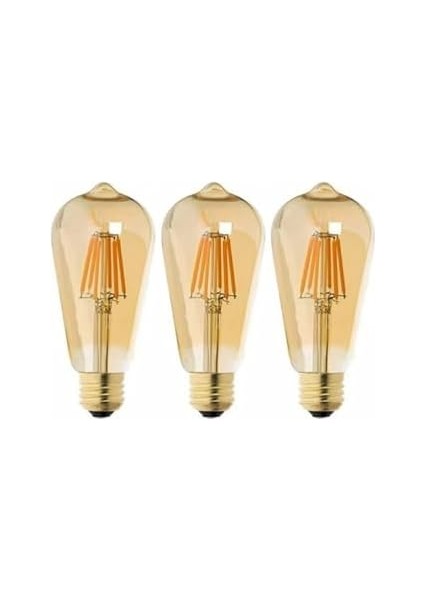 Tipi Edison Model Filament Tasarruflu ST64 LED Rustik Dekoratif Ampul Aydınlatma (3, 6 Watt ST64) fiyatları