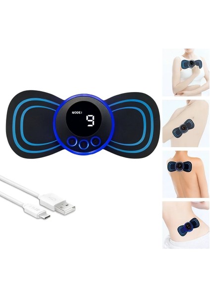 LCD Ekranlı Boyun Sırt Omuz Mini Ems Masaj Aleti – Tens Titreşimli Kas Gevşetici Cihaz