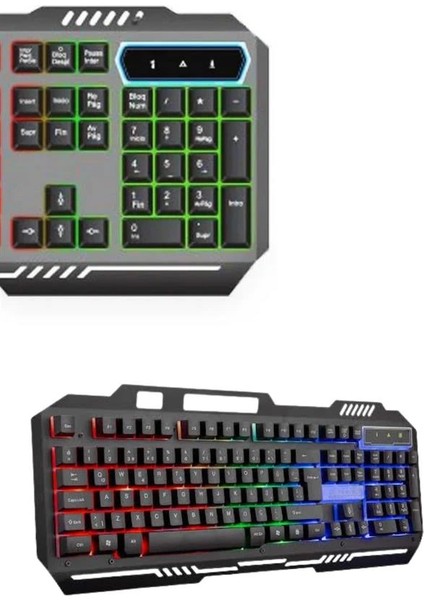 Rgb Işıklı Gaming Oyuncu Klavye Q Klavye Mouse Hediyeli indirimleri