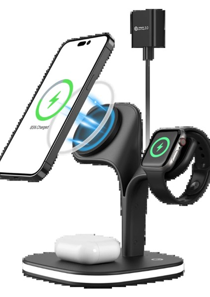 YM-UD22 Kablosuz Şarj Masaüstü Set - SIYAH-(5796) - MR000K-1FHD49