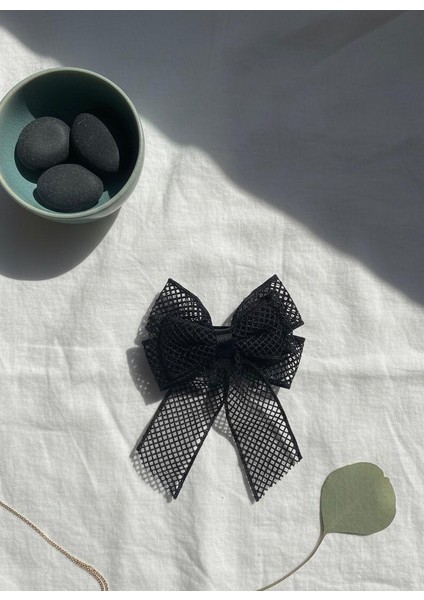 File Dokulu Büyük Fiyonk Saç Tokası