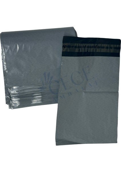 Gri Cepsiz Kargo Poşeti 17X23 cm 100 Adet E-Ticaret Poşeti | Yapışkan Bantlı Kargo Zarfı