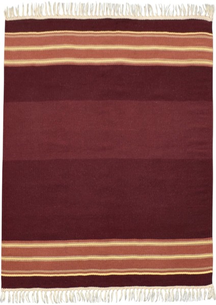 El Dokuma Tek Renk Balıkesir Yün Kilim 0416 - Yeni - Bordo