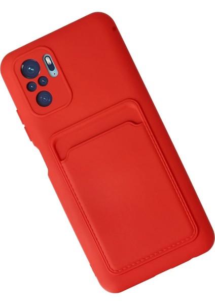 Xiaomi Redmi Note 10S Kılıf Kelvin Kartvizitli Silikon - Kırmızı modelleri