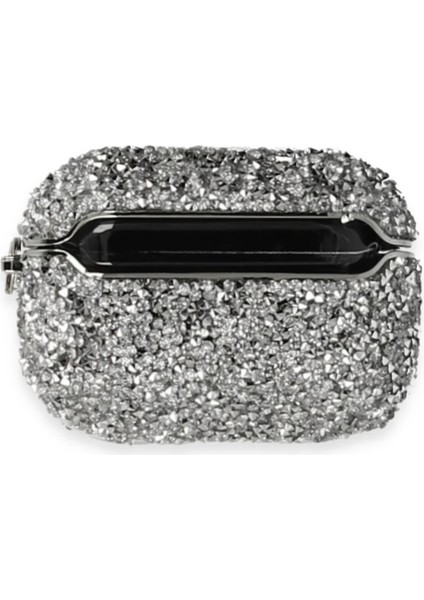 Airpods Pro (1.nesil) Mira Taşlı Kılıf - Gümüş