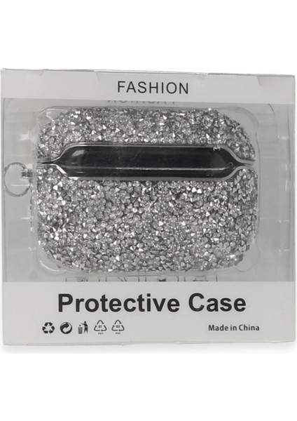 Airpods Pro (1.nesil) Mira Taşlı Kılıf - Gümüş modelleri