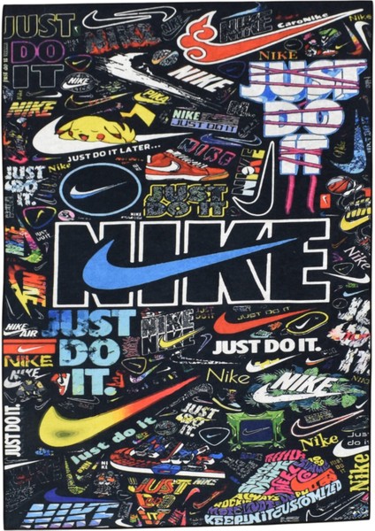 Tasarım Digital Baskı Makine Halısı 0378 - Yeni - Çok Renkli