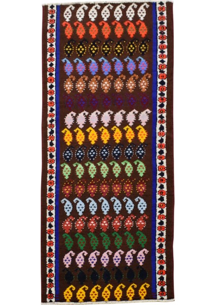 El Dokuma Bademli Herki Yolluk Yün Halı 0364 - Yeni - Çok Renkli