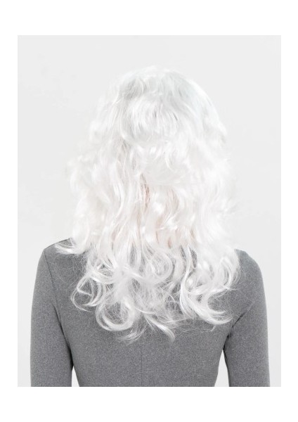 Beyaz Renk Kahküllü Dalgalı Uzun Parti Peruğu modelleri
