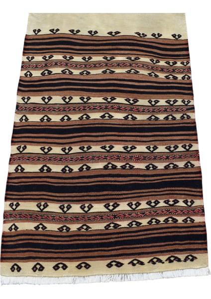 El Dokuma Yağcıbedir Balıkesir Yörük Yün Kilim 0428 - Antika - Çok Renkli indirimleri