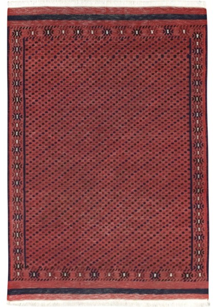 El Dokuma Ince Iran Acem Yün Kilim 0413 - Yeni - Kırmızı