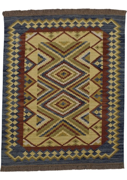 El Dokuma Cerit Yörükleri Iran Yün Kilim 0411 - Yeni - Çok Renkli