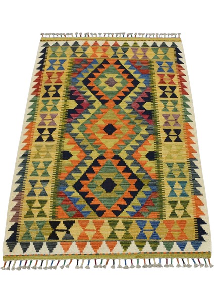 El Dokuma Cerit Yörükleri Iran Yün Kilim 0417 - Yeni - Sarı modelleri