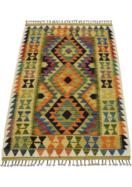 El Dokuma Cerit Yörükleri Iran Yün Kilim 0417 - Yeni - Sarı fırsatları