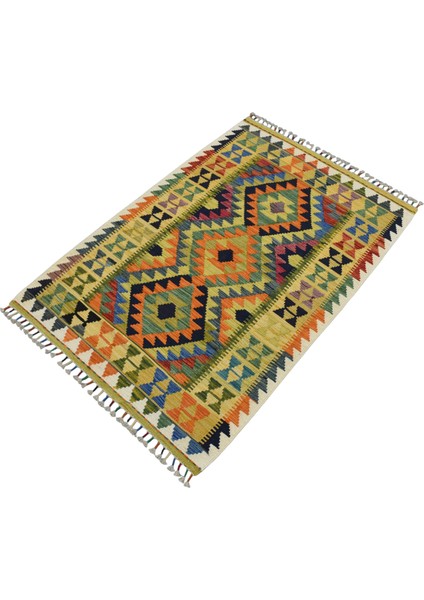 El Dokuma Cerit Yörükleri Iran Yün Kilim 0417 - Yeni - Sarı indirimleri