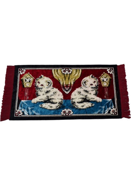 Doğa Tasvirli Kedi Temalı Duvar Halısı - Yeni 0383 - Çok Renkli fırsatları