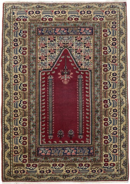 El Dokuma Kayseri Yün Salon Halısı 0363 - Antika - Çok Renkli