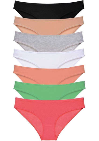 7 Adet Süper Eko Set Likralı Kadın Slip Külot Set 7