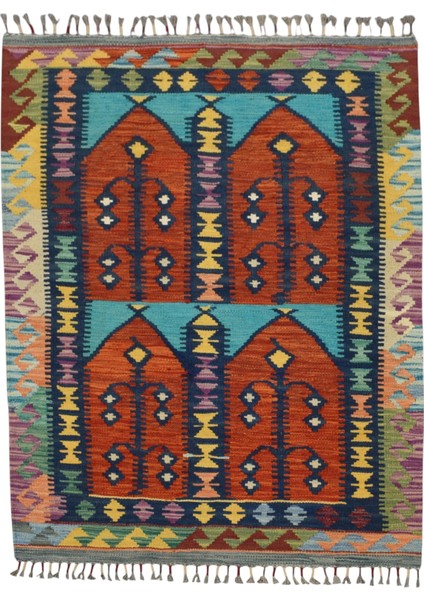 El Dokuma Kemaliye Horasan Türkmenleri Yün Kilim 0419 - Yeni - Çok Renkli