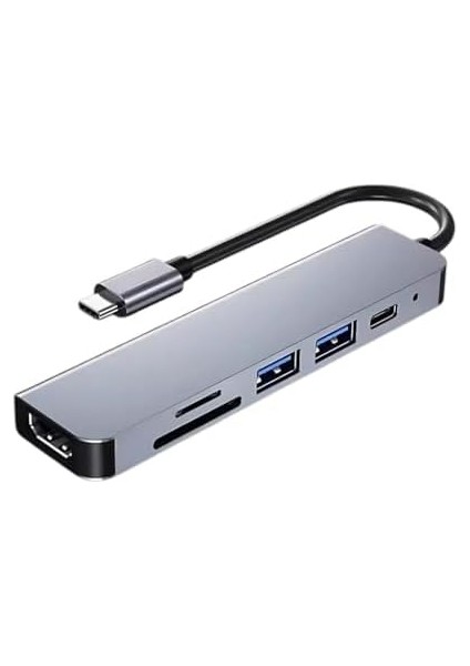 Akım Korumalı 87W 6in1 Type-C To 4K Hdmi Usb3.0 Sd Tf Dönüştürücü Hub Type-C USB Dönüştürücü modelleri
