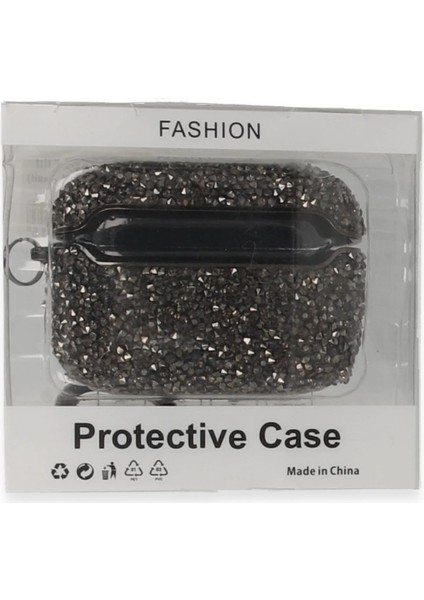 Airpods Pro 2 (2.nesil) Mira Taşlı Kılıf - Siyah modelleri